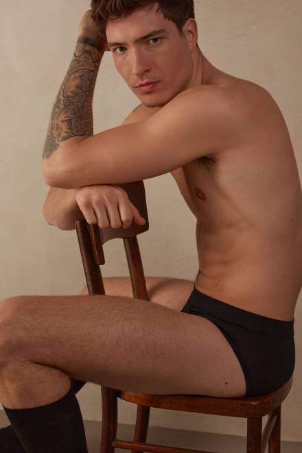 Intimissimi moški 019-črna spodnje perilo 2R8X33 naravne sveže bombažne hlačke supima