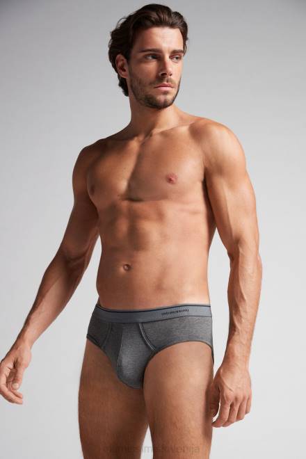 Intimissimi moški 080i-ogljeno siva melanž/modra spodnje perilo 2R8X120 supima bombažne spodnjice z vidno elastiko