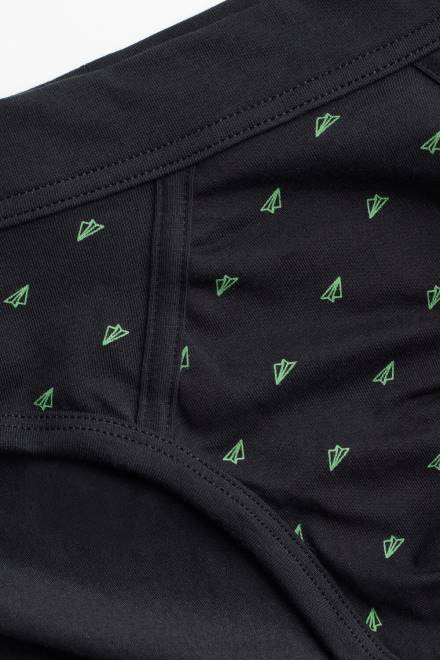 Intimissimi moški 194j-papirna ravnina-tisk črn spodnje perilo 2R8X35 raztegljive bombažne papirnate hlačke supima