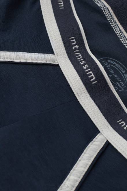 Intimissimi moški 320j-polnočno modra/svetlo siva melanž spodnje perilo 2R8X26 naravne sveže bombažne hlačke Supima z logotipom