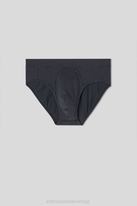 Intimissimi moški 364j-blu notte st.pois bianco spodnje perilo 2R8X5 naravne sveže bombažne hlačke supima z mikro pikami