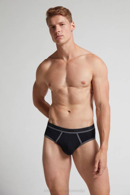 Intimissimi moški 385i-črna/grafit mešanica spodnje perilo 2R8X112 raztegljive bombažne hlačke Supima z detajlom logotipa