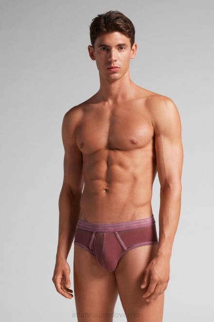 Intimissimi moški 392j-bordeaux del spodnje perilo 2R8X10 naravne sveže bombažne hlačke Supima z logotipom