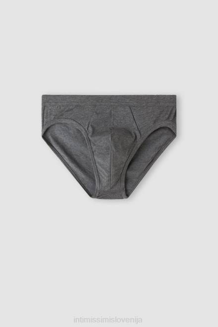 Intimissimi moški 5227-ogljeno siv melanž spodnje perilo 2R8X53 raztegljive bombažne hlačke supima z nizko postavo