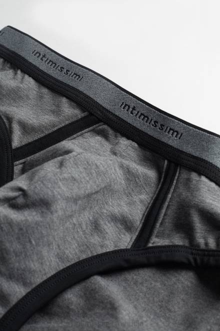 Intimissimi moški 543i-grafitno siva mešanica/črna spodnje perilo 2R8X85 raztegljive bombažne hlačke Supima z detajlom logotipa