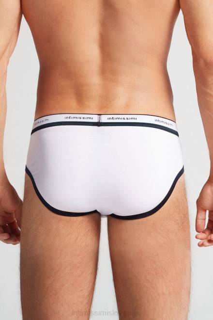 Intimissimi moški 6986-bela/modra spodnje perilo 2R8X23 naravne sveže bombažne hlačke Supima z logotipom