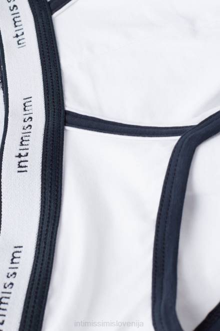 Intimissimi moški 6986-bela/modra spodnje perilo 2R8X23 naravne sveže bombažne hlačke Supima z logotipom