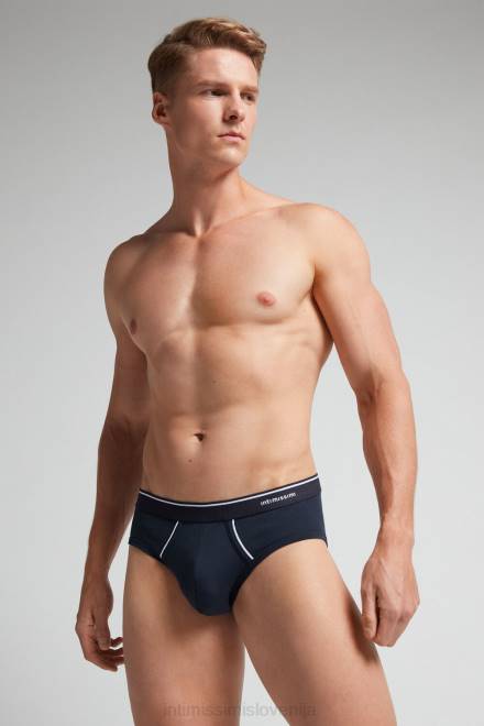 Intimissimi moški 6987-modra/bela spodnje perilo 2R8X127 supima bombažne spodnjice z vidno elastiko