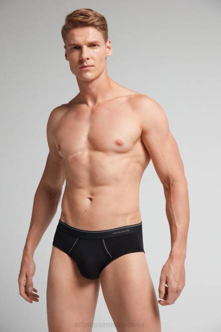 Intimissimi moški 7007-črna/ogljeno siva melanž spodnje perilo 2R8X121 supima bombažne spodnjice z vidno elastiko