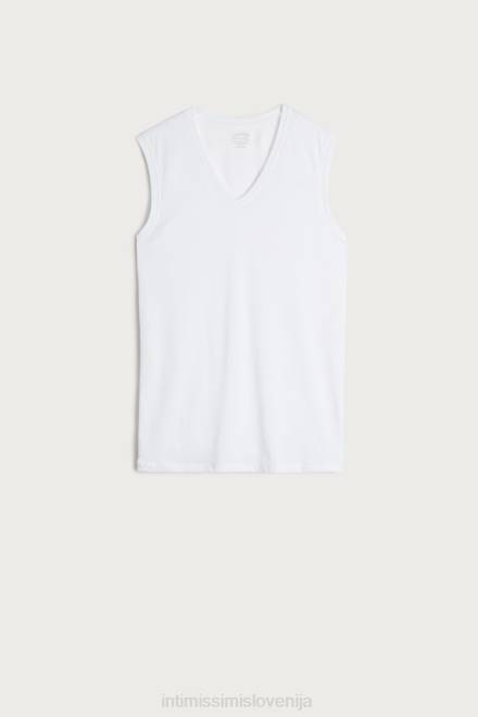 Intimissimi moški 001-bela oblačila 2R8X270 top iz bombažnega brezrokavnika s širokimi naramnicami