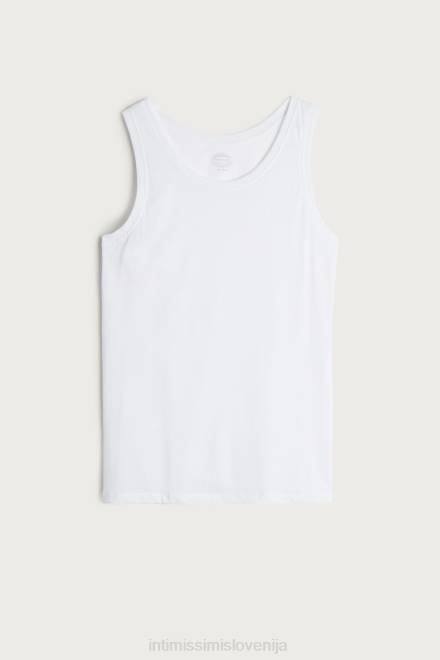 Intimissimi moški 001-bela oblačila 2R8X272 majica iz bombaža supima z okroglim izrezom