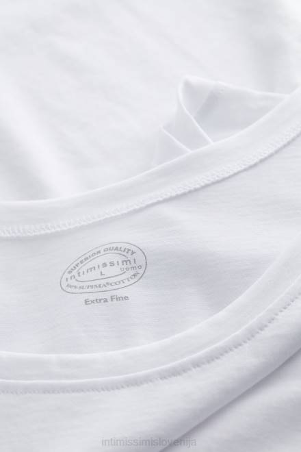Intimissimi moški 001-bela oblačila 2R8X272 majica iz bombaža supima z okroglim izrezom