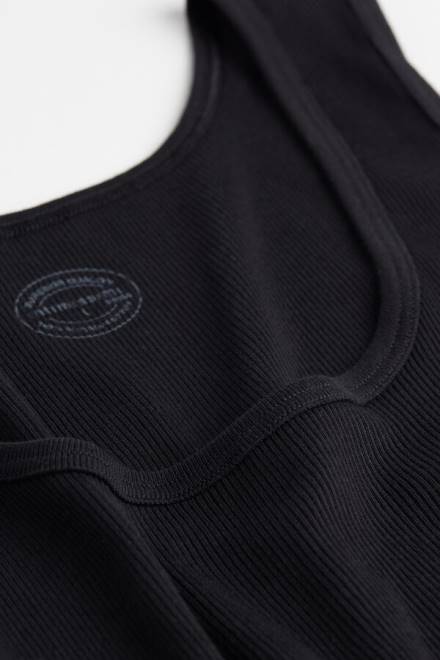 Intimissimi moški 019-črna oblačila 2R8X243 rebrasti bombažni brezrokavnik supima