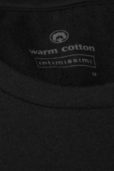 Intimissimi moški 019-črna oblačila 2R8X203 topel bombažni top z dolgimi rokavi