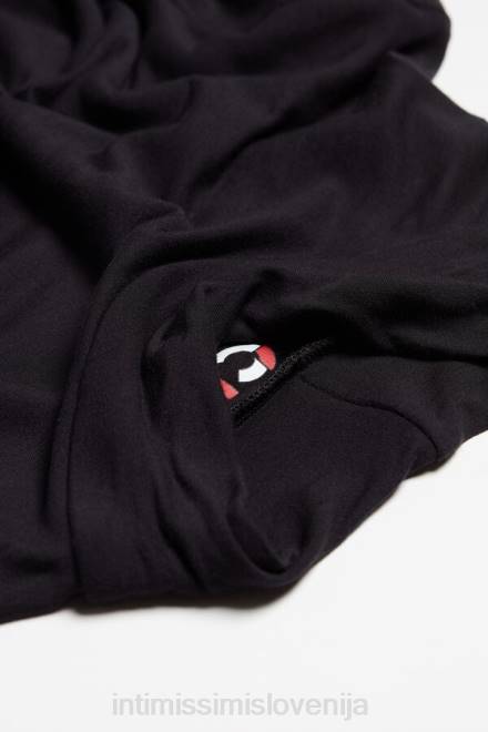 Intimissimi moški 019-črna oblačila 2R8X249 top iz modala in kašmirja z dolgimi rokavi in ​​visokim ovratnikom