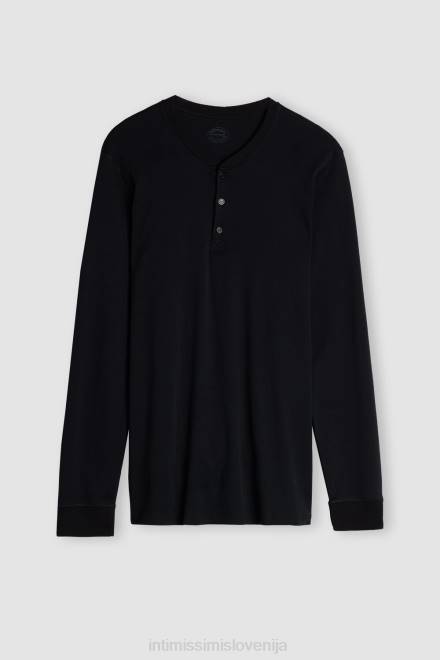 Intimissimi moški 019-črna oblačila 2R8X259 zgornji del z dolgimi rokavi v supima interlock