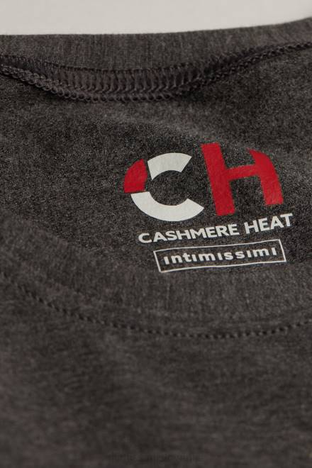 Intimissimi moški 5227-ogljeno siv melanž oblačila 2R8X218 top z dolgimi rokavi iz modalnega kašmirja