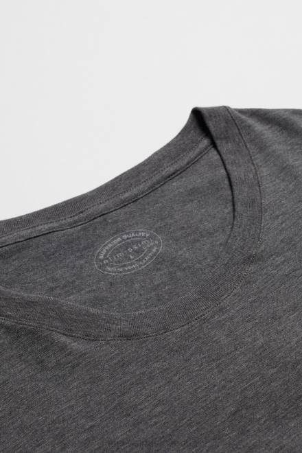 Intimissimi moški 5227-ogljeno siv melanž oblačila 2R8X229 bombažna majica supima z dolgimi rokavi