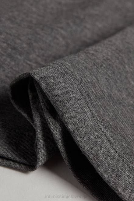 Intimissimi moški 5227-ogljeno siv melanž oblačila 2R8X230 top iz raztegljivega bombaža supima z dolgimi rokavi