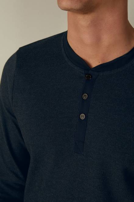 Intimissimi moški 800-polnočno modra oblačila 2R8X221 topel bombažni dedkov top z dolgimi rokavi