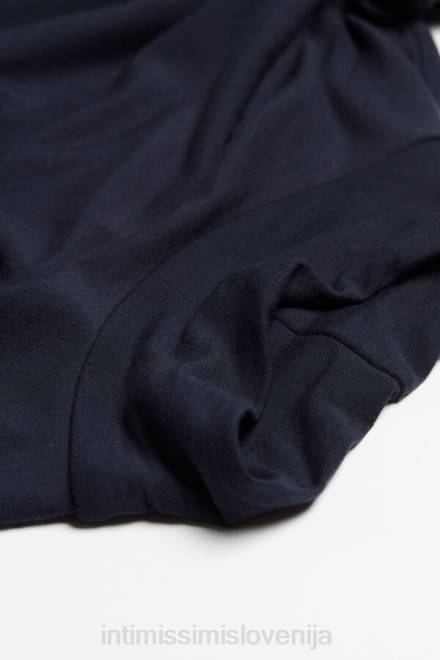 Intimissimi moški 800-polnočno modra oblačila 2R8X251 top iz modala in kašmirja z dolgimi rokavi in ​​visokim ovratnikom