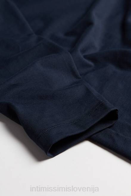 Intimissimi moški 800-polnočno modra oblačila 2R8X268 top iz raztegljivega bombaža supima z dolgimi rokavi