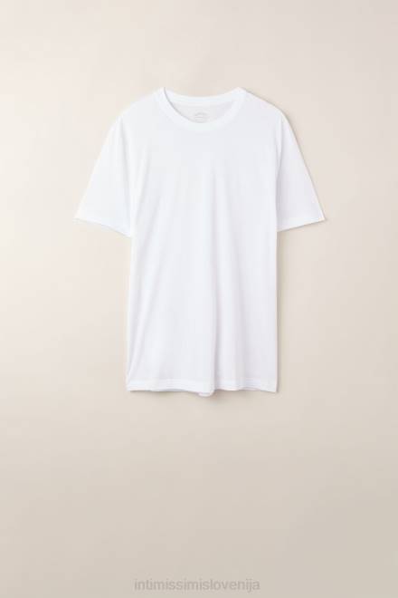 Intimissimi moški 001-bela oblačila 2R8X182 izjemno fina bombažna majica običajnega kroja supima