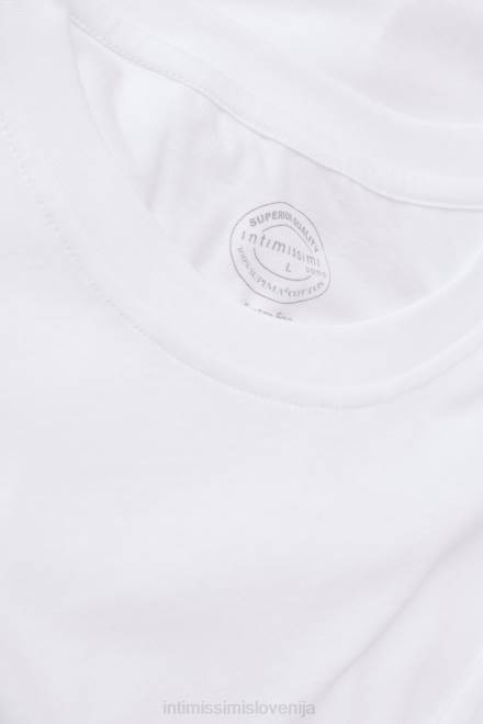 Intimissimi moški 001-bela oblačila 2R8X182 izjemno fina bombažna majica običajnega kroja supima