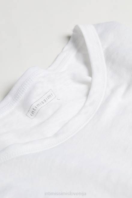 Intimissimi moški 001-bela oblačila 2R8X223 lanena majica s kratkimi rokavi