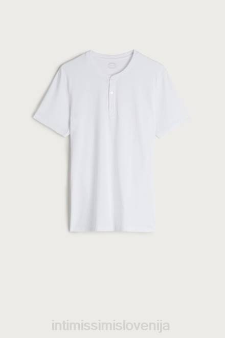 Intimissimi moški 001-bela oblačila 2R8X234 bombažna srajca s kratkimi rokavi Supima