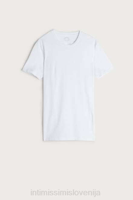 Intimissimi moški 001-bela oblačila 2R8X286 bombažna majica s kratkimi rokavi Supima