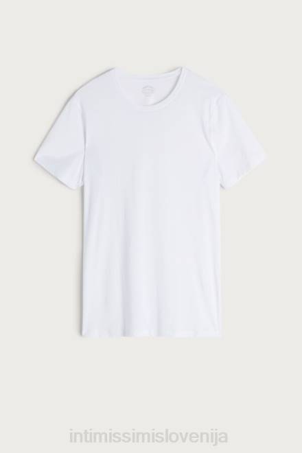 Intimissimi moški 001-bela oblačila 2R8X290 majica s kratkimi rokavi in ​​okroglim izrezom iz izjemno finega supima bombaža