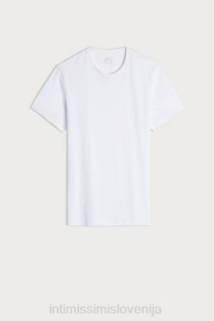 Intimissimi moški 001-bela oblačila 2R8X320 majica s kratkimi rokavi in ​​okroglim izrezom iz supima bombaža