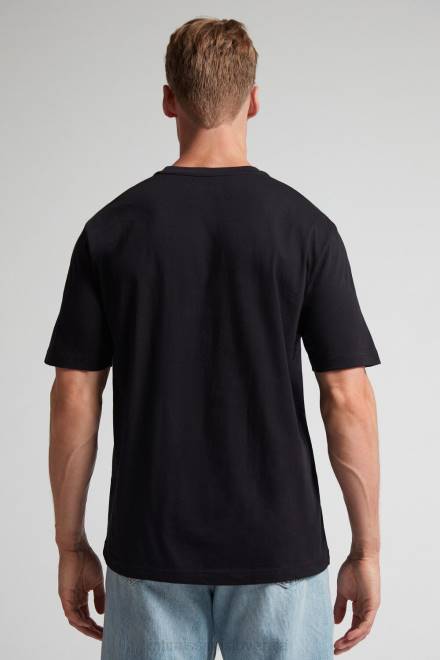 Intimissimi moški 019-črna oblačila 2R8X225 majica iz bombažnega jerseyja