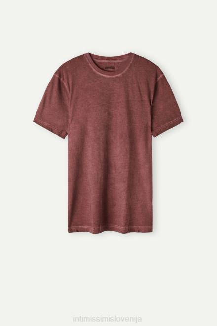 Intimissimi moški 4891-bordojsko oprano oblačila 2R8X207 z oljem opran bombažni top s kratkimi rokavi