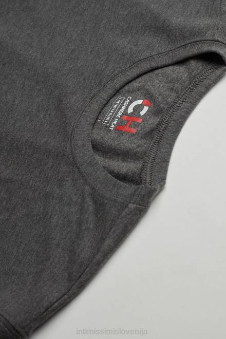 Intimissimi moški 5227-ogljeno siv melanž oblačila 2R8X216 top s kratkimi rokavi iz modala in kašmirja