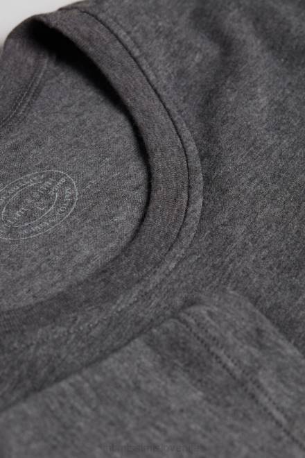 Intimissimi moški 5227-ogljeno siv melanž oblačila 2R8X269 bombažna majica s kratkimi rokavi Supima