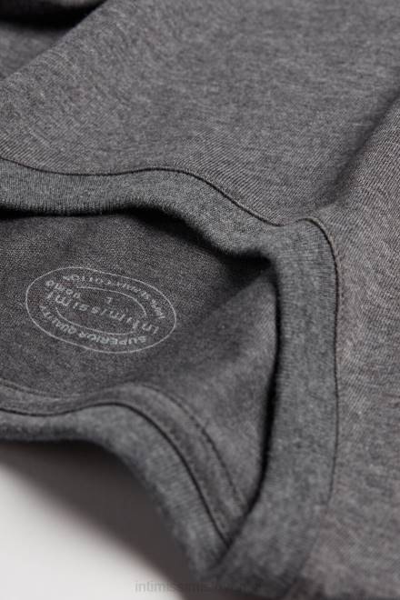 Intimissimi moški 5227-ogljeno siv melanž oblačila 2R8X316 majica s kratkimi rokavi in ​​okroglim izrezom iz supima bombaža