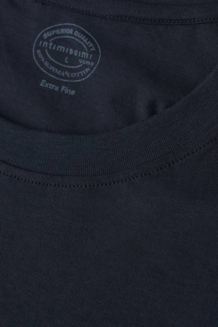 Intimissimi moški 800-polnočno modra oblačila 2R8X183 izjemno fina bombažna majica običajnega kroja supima