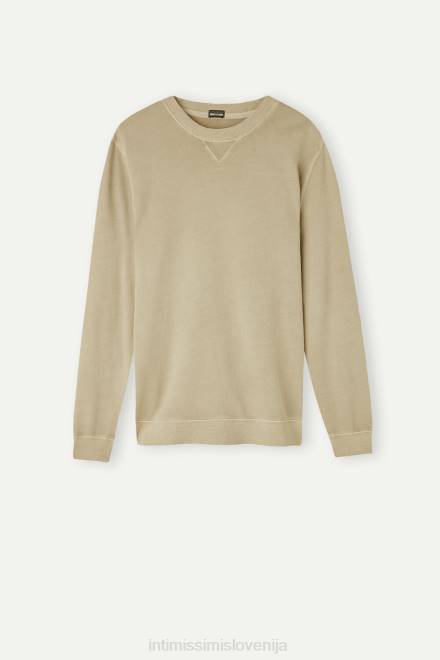 Intimissimi moški 166j-bež peščene barve oblačila 2R8X189 sprana kolekcija jopica z okroglim izrezom