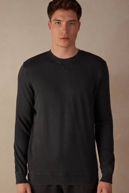 Intimissimi moški 762i-siva oblačila 2R8X186 sprana kolekcija jopica z okroglim izrezom