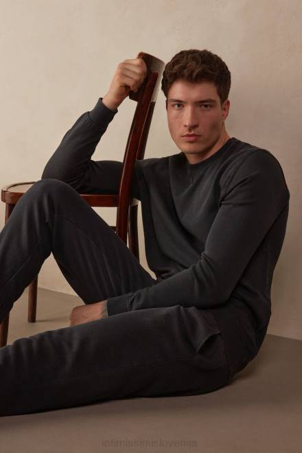 Intimissimi moški 762i-siva oblačila 2R8X186 sprana kolekcija jopica z okroglim izrezom