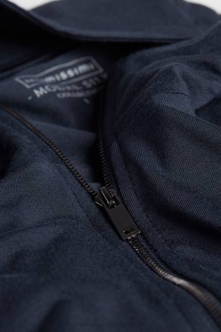 Intimissimi moški 800-polnočno modra oblačila 2R8X236 pulover z zadrgo iz svile in modala