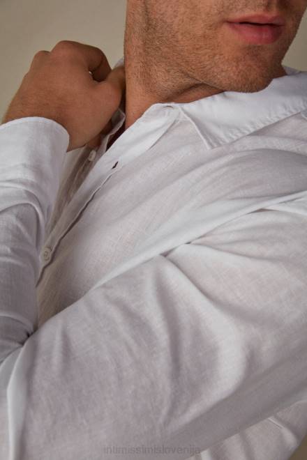 Intimissimi moški 001-bela oblačila 2R8X210 lanena in bombažna srajca