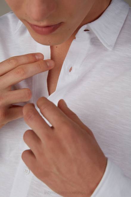 Intimissimi moški 001-bela oblačila 2R8X214 bombažna srajca z dolgimi rokavi