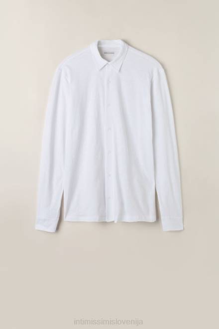 Intimissimi moški 001-bela oblačila 2R8X214 bombažna srajca z dolgimi rokavi