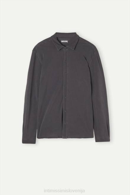 Intimissimi moški 042j-prano siva oblačila 2R8X205 sprana kolekcija bombažna pike srajca