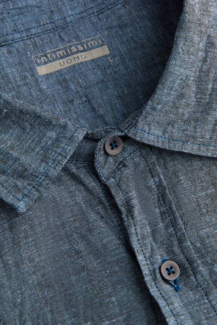 Intimissimi moški 288j-bencin modra oblačila 2R8X165 lanena in bombažna srajca