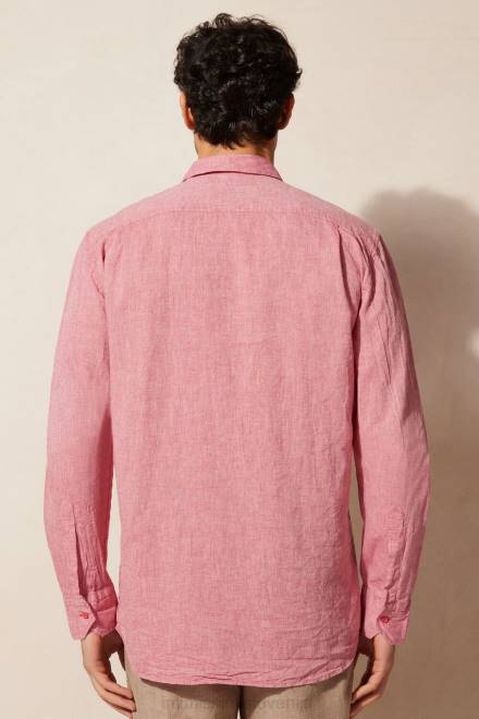 Intimissimi moški 290j-temno roza oblačila 2R8X159 lanena in bombažna srajca