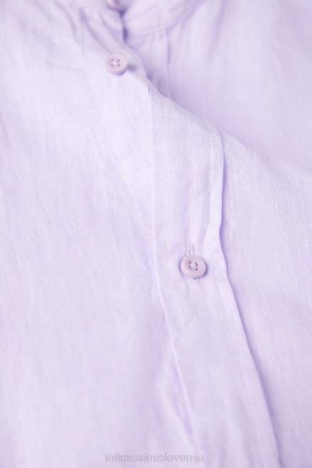 Intimissimi moški 294j-lila oblačila 2R8X156 srajca z mandarinskim ovratnikom iz lanu in bombaža
